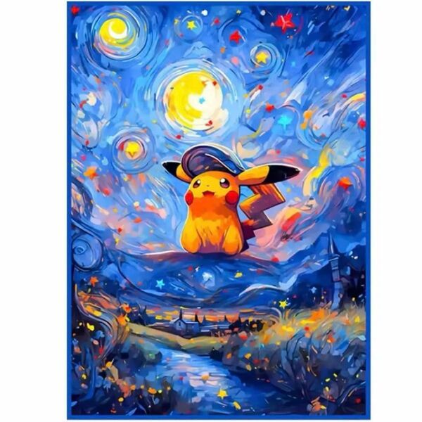 新品 ポケモンカードゲーム サプライ 星月夜ピカチュウ ホロ加工 スリーブ 64枚入り 67×92mm 2個セット