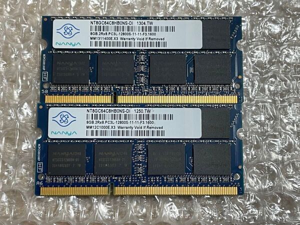 nanya PC3L-12800 DDR3L-1600 16GB 8GB×2 SO-DIMM BIOS確認済