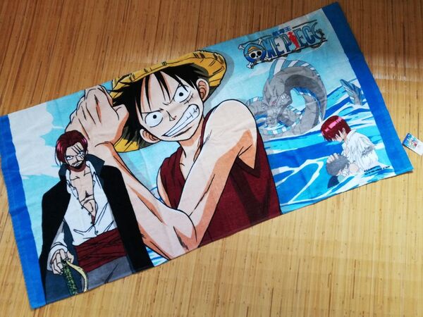 ワンピース ONE PIECE ルフィ シャンクス 綿100% ブルー 新品未使用 バスタオル