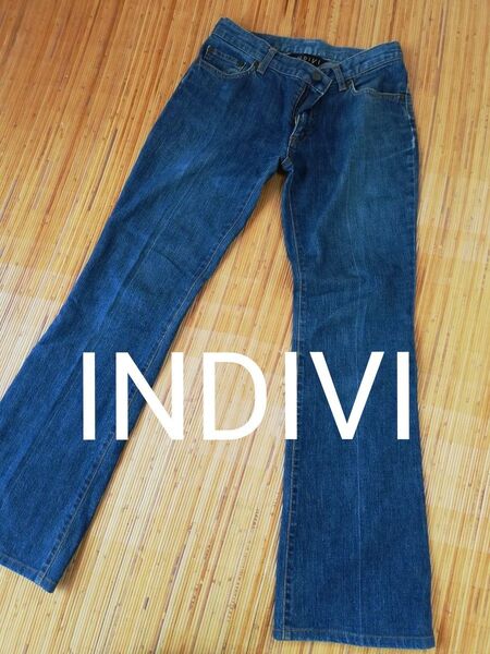 ☆タイムセール☆インディヴィ INDIVI きれいめジーンズ レディス 36 ブーツカット ジーパン Gパン デニムパンツ