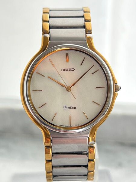 【電池交換済み】 SEIKO Dolce コンビ BASE METAL QZ クオーツ 腕時計 ドルチェ セイコー