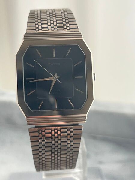【電池交換済】 レア CITIZEN EXCEED UHAG 超硬合金 ドレス クオーツ QZ 腕時計