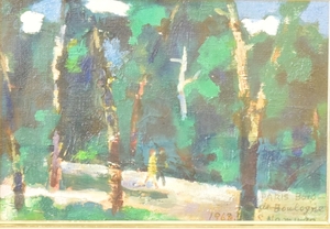 Art hand Auction Namura Sadashi 1968 [Bois de Boulogne, Paris] SM Peinture à l'huile Authentique, Peinture, Peinture à l'huile, Nature, Peinture de paysage