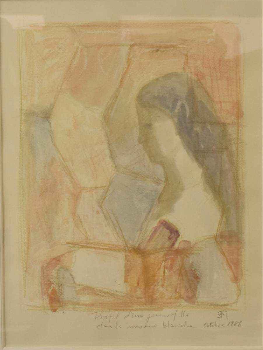 Сусуму Миядзаки 1986 Акварель и пастель, подлинная работа, Рисование, акварель, Абстрактная живопись
