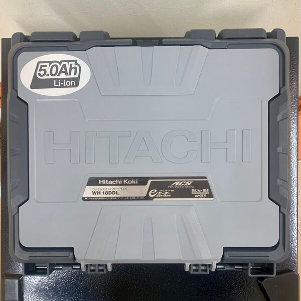 WH18DDL専用ボックス、純正5.0AhLi-ionDC18Vバッテリー、専用充電器 UC18YSL2のセット※インパクト本体欠