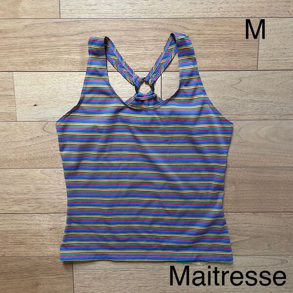 Maitresse タンクトップ ノースリーブシャツ Mサイズ ストライプ レディース