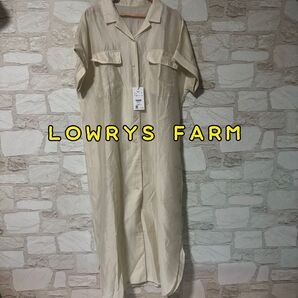 新品 ローリーズファーム シアーカイキンシャツワンピース アイボリー