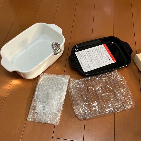 天ぷら鍋 角型 ホーロー スノコ網付 バット付 角型天ぷら鍋 ワイド ホワイト IH TP-22KNW 富士ホーロー