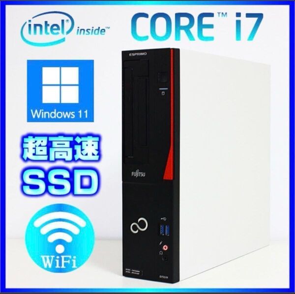 最強Core i7 -4770 office2021/SSD256GB メモリ16GB D583/ Wi-Fi+Blu-Ray搭載