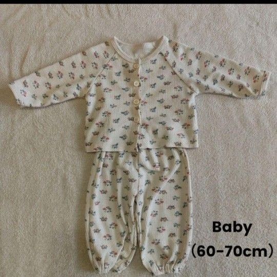 ベビー セットアップ 小花柄 海外 韓国子ども服 60cm 70cm 長袖 春