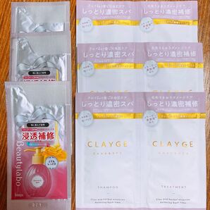 《サンプルセット》CLAYGEシャンプー&トリートメントセット3回分+ビューティーラボダメージケアカラーケア3回分