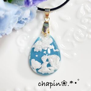 ( b97 ) レジン ネックレス 雲レジン ハンドメイド