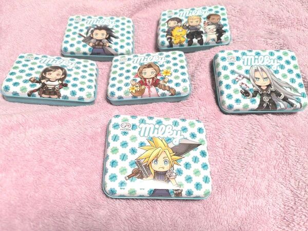 不二家 ミルキー缶 FF7ECコラボ ファイナルファンタジー6個セット