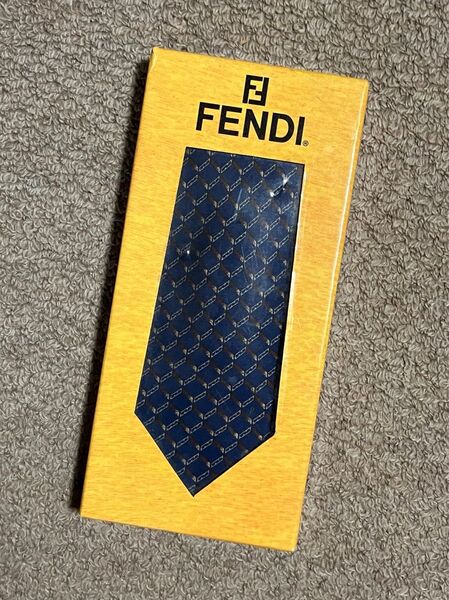 FENDI ネクタイ ネイビー シルク ビジネス フォーマル