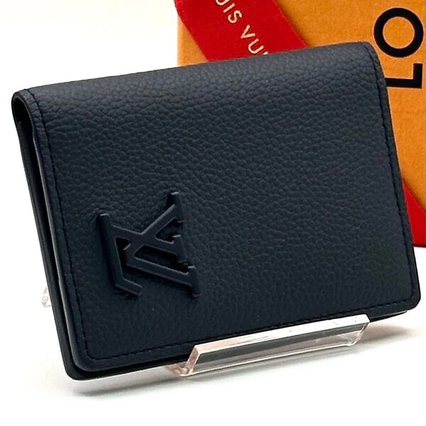 【超極美品】ルイヴィトン アエログラム オーガナイザー ドゥ ポッシュ LOUIS VUITTON ネイビー 名刺入れ メンズ