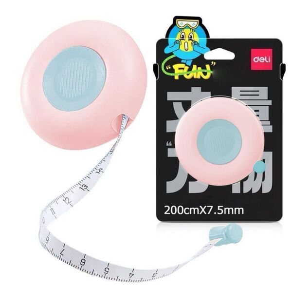E67】DELLY 巻き尺 2m メジャー 縫製・仕立て巻尺 200cm 測量用品 自動