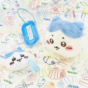 新品未使用3点 ちいかわ ハチワレ 寝そべり ぬいぐるみ おかおマスコット ムン顔 アクリルネームタグ