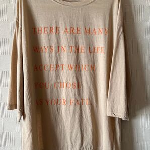 シップス(SHIPS)シアー ロゴ プリント 7分袖 Tシャツ