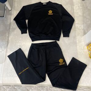 前橋育英高校サッカー部 スウェット上下セットブラック 上L 下LL