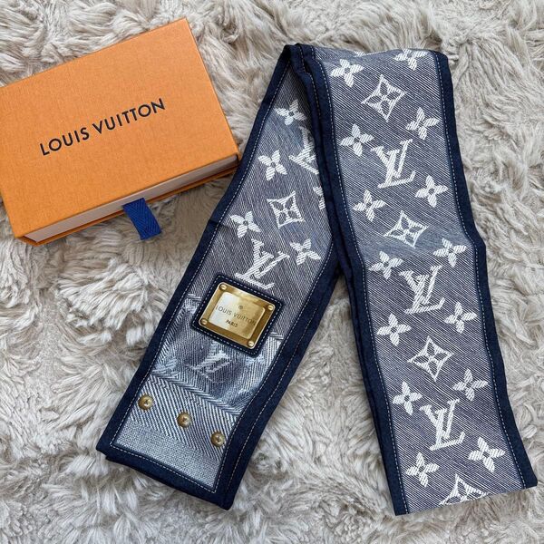 超美品! LOUIS VUITTON ルイヴィトン モノグラム バンドー リボンスカーフ