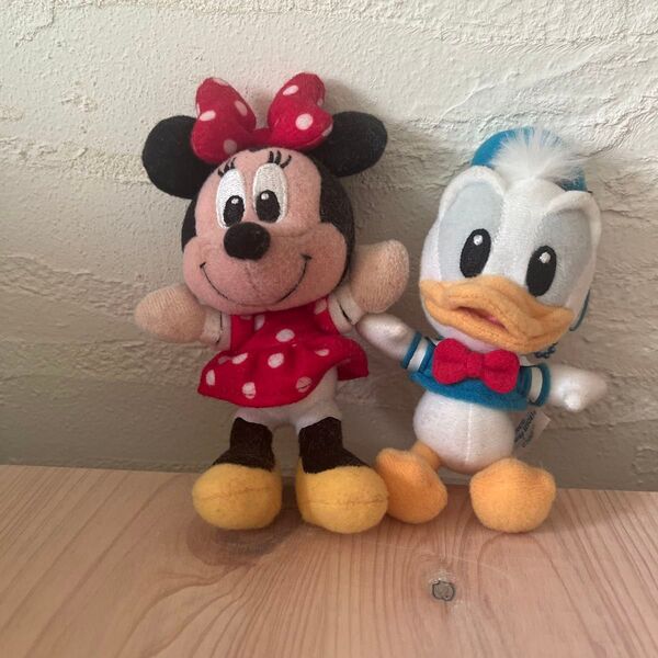ミニーマウス&ドナルドダック ぬいぐるみ バッジ