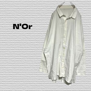 《N'Or》ノアール ドルマンシャツ 白シャツ ロングシルエット シャツ 白 長袖 長袖シャツ
