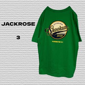 《JACKROSE》SKOOKUMスクーカム 別注JEサークル刺繍 半袖Tシャツ クルーネック Tシャツ 半袖