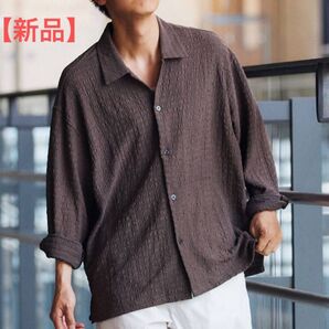 【新品】ベーセーストック シャーリングレースシャツ メンズ グレー L