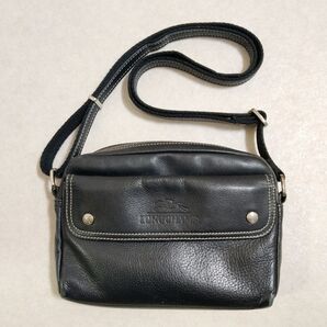 LONGCHAMP ロンシャン ブラックレザーショルダーバッグ