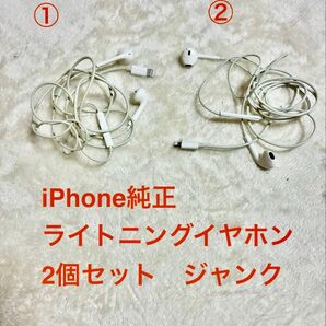 iPhone純正イヤホン Lightning 有線イヤホン 2個 ジャンク