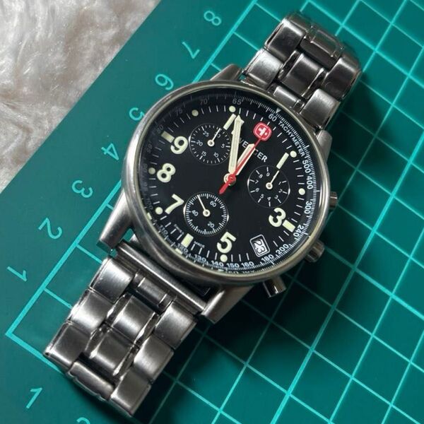 WENGER コマンドクロノ 7082X 電池交換済み Bearステンレスベルト付属