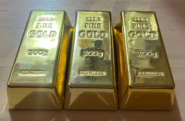 インゴット マグネット FINE GOLD 3つセット 金 金塊 200g おもちゃ