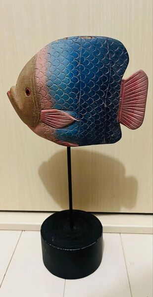 木彫り 魚 オブジェ 熱帯魚 アジア バリ島 海 ダイビング リゾート ハワイ 沖縄 置物 手彫り
