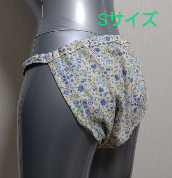 ふんどしショーツ青系花柄Sサイズ