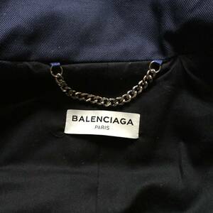  Vintage rare BALENCIAGA Balenciaga beautiful goods navy outer garment outer blouson jacket lady's 