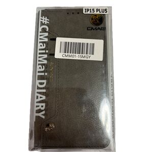 iPhone15Plus 手帳型ケース グレー CMM01-15MGY 未使用