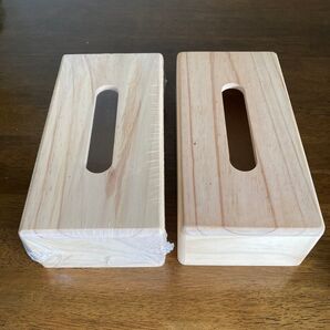 トールペイント白木 ティッシュボックス2個セット