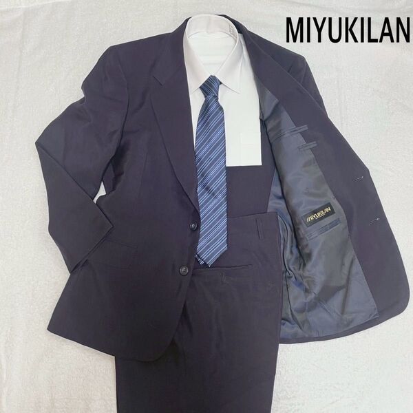 JOHN FOSTER MIYUKILAN ネイビー 無地 AB4 1タック