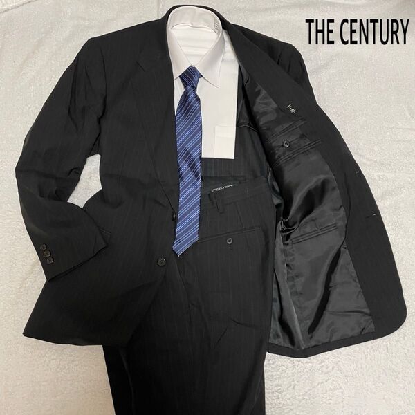 THE CENTURY ネイビー ストライプ フリーサイズ 1タック スーツ上下