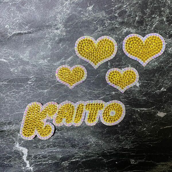 デコうちわ デコ文字 うちわ 団扇 【 KAITO 】 ハート イエロー