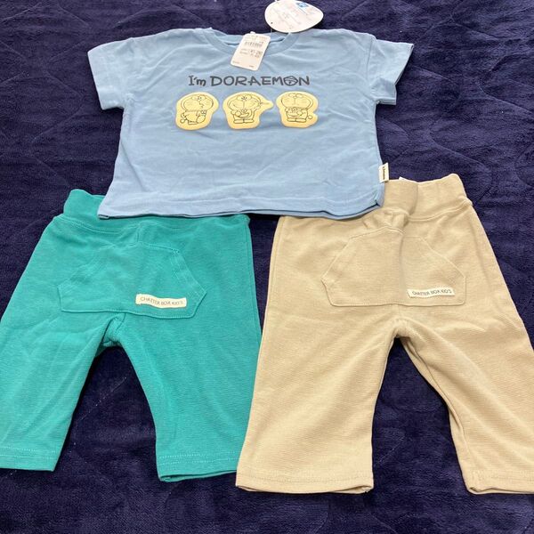 【3枚セットタグ付未使用】ドラえもんTシャツ 恐竜レギンス 80cm 90cm