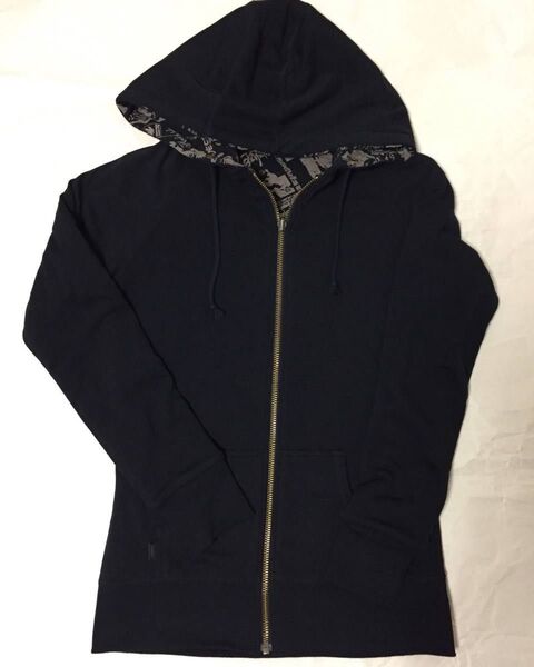 moussy リバーシブルパーカー マウジー ジップパーカー ギター柄 ロック ジップアップ スウェット フーディ