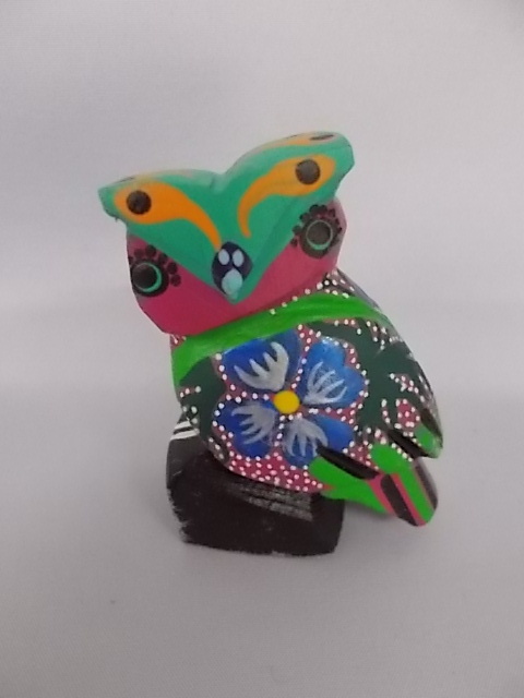 Nouveau, chouette mexicaine authentique, alebrije, hibou, chouette en bois sculpté, importation directe, Fait main, fabriqué à la main, boiseries, Fait main, coloré, un, Articles faits à la main, intérieur, marchandises diverses, ornement, objet