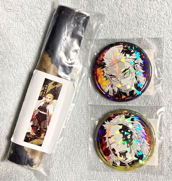 鬼滅の刃 煉獄杏寿郎 ミニ タペストリー & 週刊少年ジャンプ 完全受注生産 オールスター 缶バッジ 2種