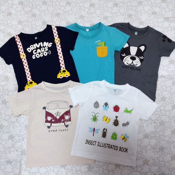 半袖 Tシャツ 5枚セット 90サイズ(1枚だけ100サイズ)