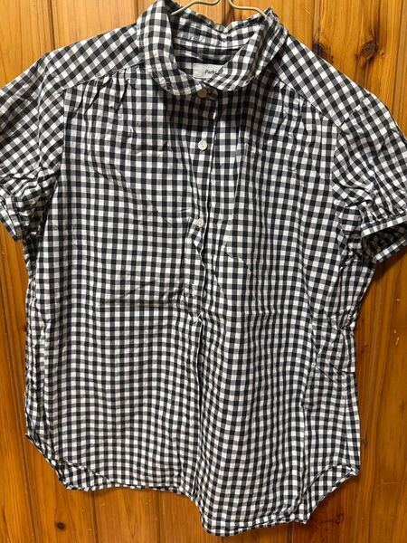 Parkes シャツ パークス ギンガムチェックシャツ 半袖 Mサイズ