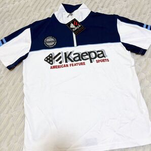 【新品未使用品】Kaepa ハーフジップシャツ ホワイト×ネイビー