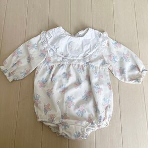 cottoli リボン柄ロンパース