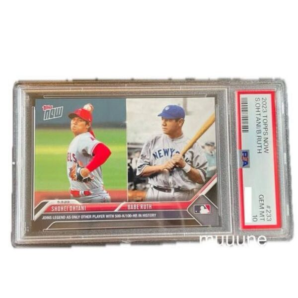 【PSA10】大谷翔平 ベーブルース 100HR&500奪三振 topps now 記念カード