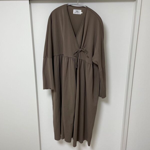 2way カシュクールワンピース ロングワイドカーディガン ブラウン
